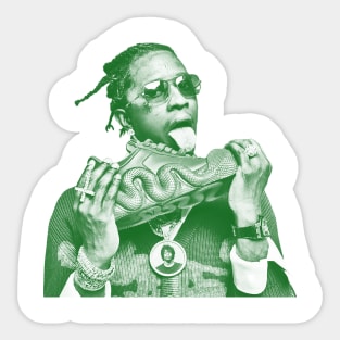 Young Thug // green solid style Sticker